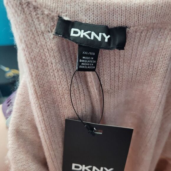 DKNY Women’s Cashmere Blend Ribbed Wide Leg Joggers Pink Size xxl NWT - Picture 3 of 10